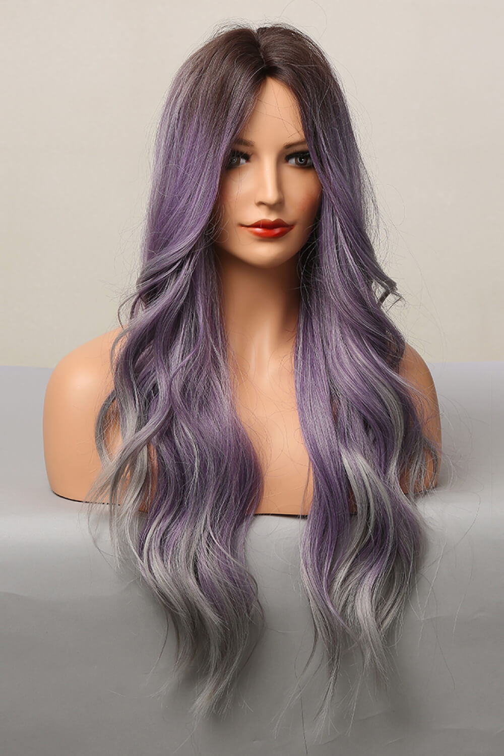 Elegant Wave Full Machine Synthetic Wigs in Purple 26'' - Hair - FITGGINS