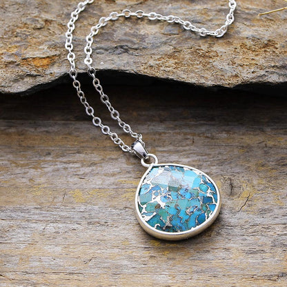 Turquoise Chain Pendant Necklace - Necklaces - FITGGINS