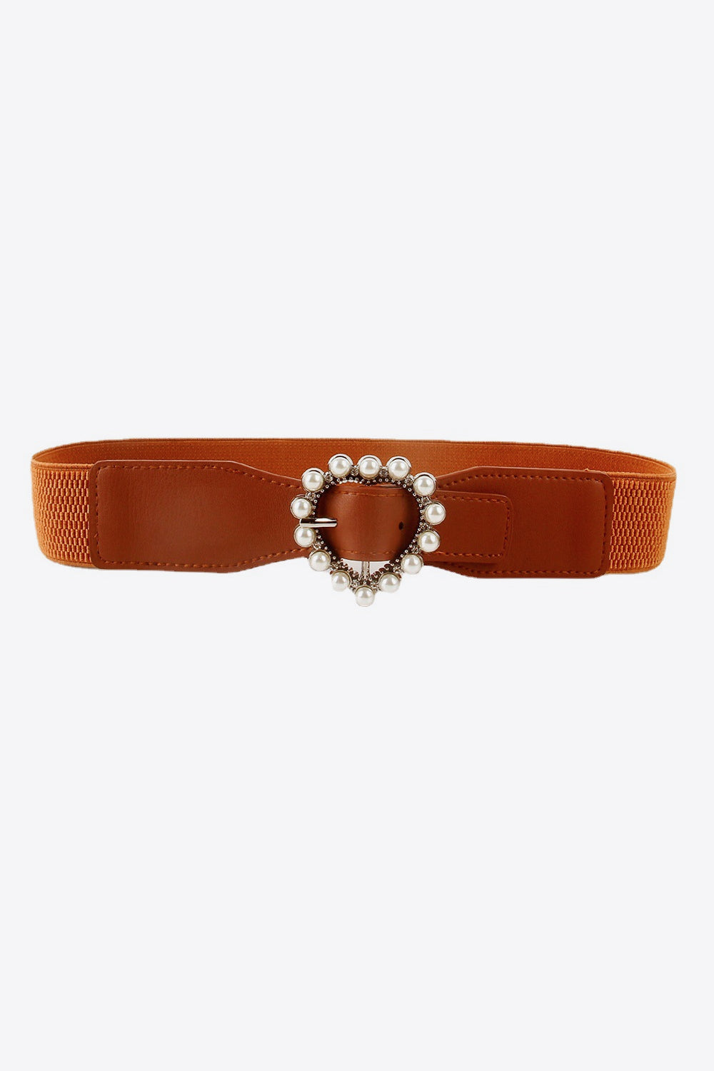 Pearl Heart Buckle Elastic Belt - Belt - FITGGINS