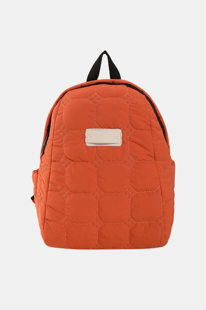 Quilted Polyester Backpack Bag - Handbag - FITGGINS