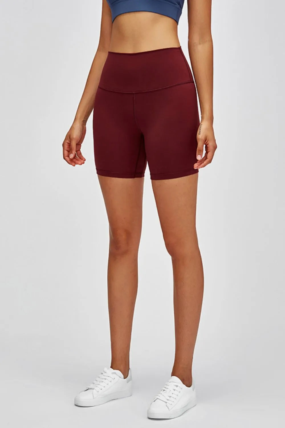Millennia High Waist Training Shorts Burgundy Fitggins