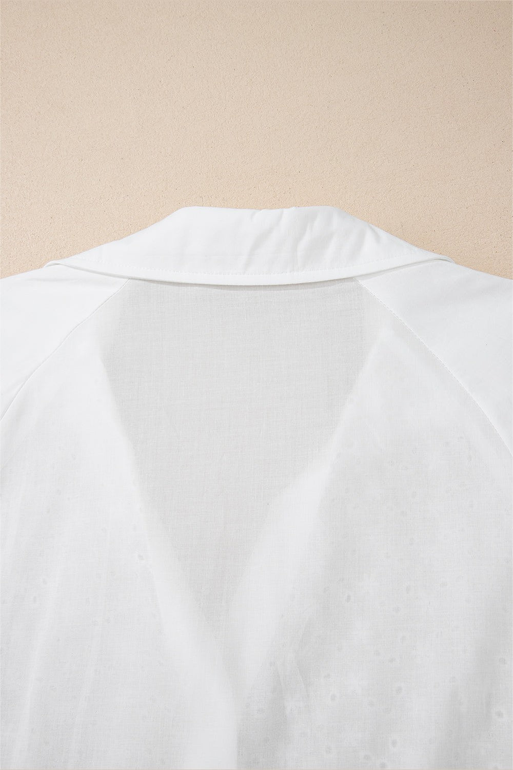 Embroidered Eyelet Collared Long Sleeve Shirt Fitggins