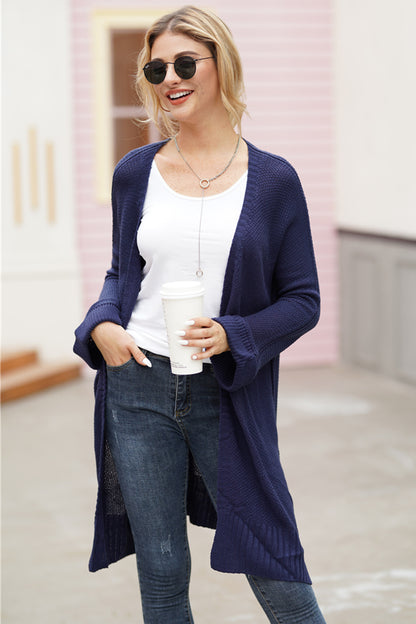 Open Front Long Sleeve Cardigan - Cardigans - FITGGINS