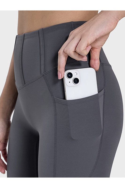 Pocketed High Waist Active Leggings - Leggings - FITGGINS