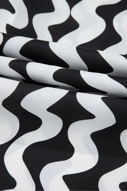 Trendy Button Down Contrast Striped Cover-Up Fitggins