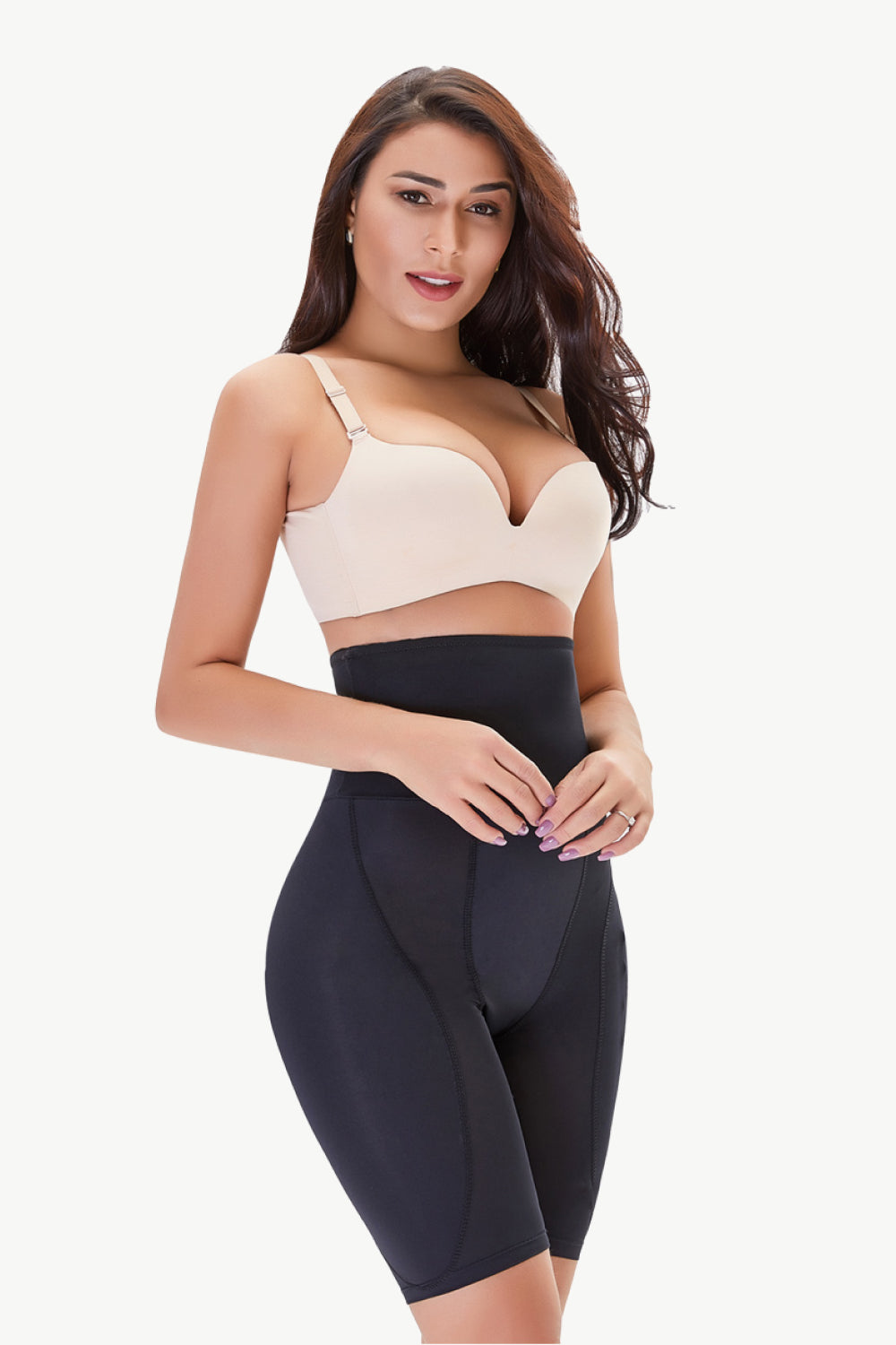 Full Size High-Waisted Pull-On Shaping Shorts Fitggins