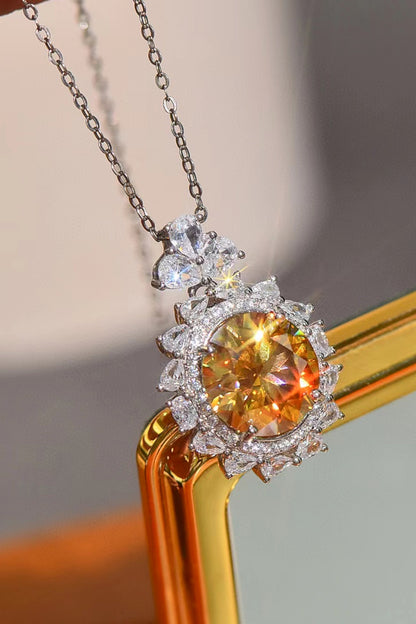 5 Carat Yellow Moissanite Pendant Necklace - Necklaces - FITGGINS