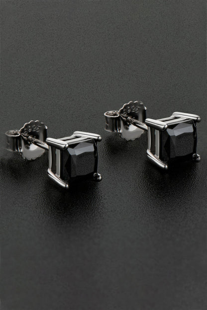 925 Sterling Silver Square Moissanite Stud Earrings - Earrings - FITGGINS