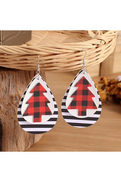 Christmas Tree PU Leather Earrings - Earrings - FITGGINS