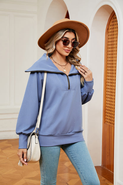 Half-Zip Collared Sweatshirt Fitggins