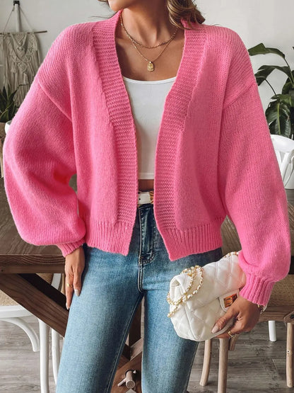Open Front Long Sleeve Cardigan Fitggins