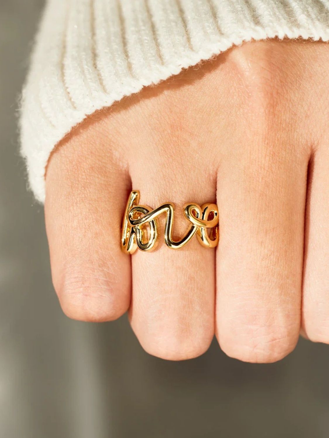 LOVE 18K Gold-Plated 925 Sterling Silver Ring - Rings - FITGGINS