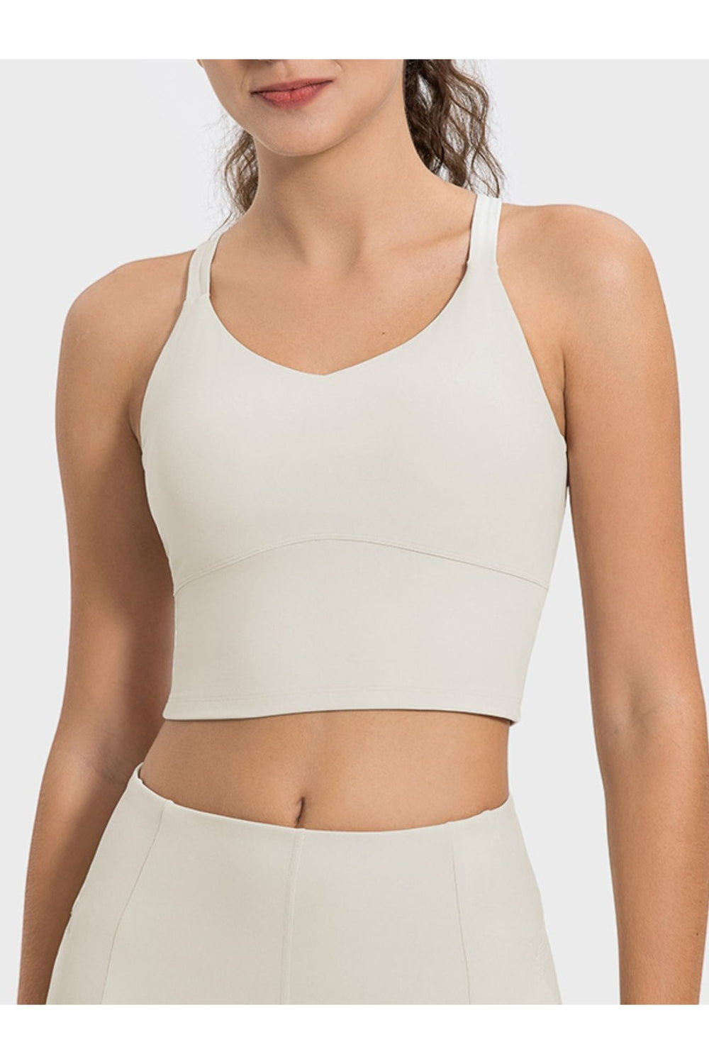 Millennia Crisscross Round Neck Active Tank - Crop Tops & Tank Tops - FITGGINS