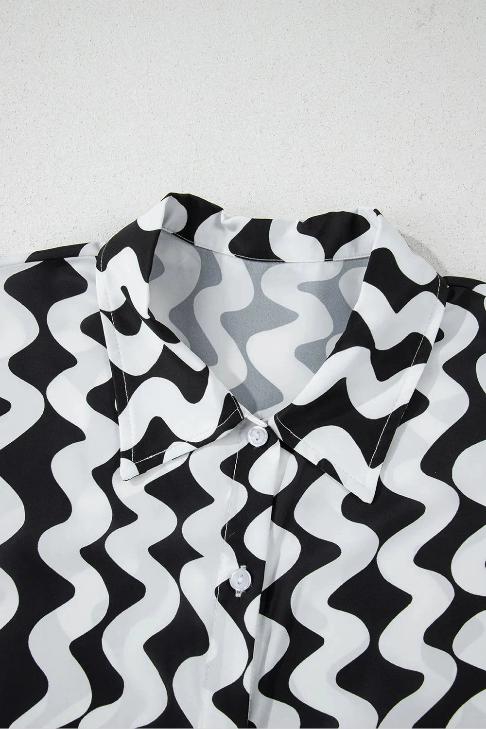 Trendy Button Down Contrast Striped Cover-Up Fitggins