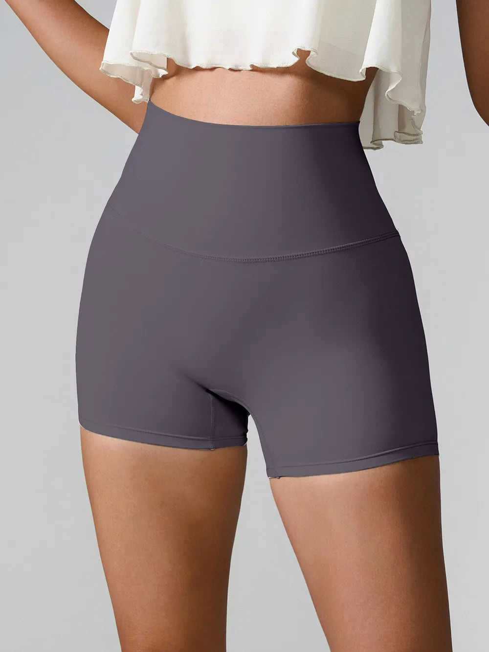 High Waist Active Shorts Charcoal Fitggins