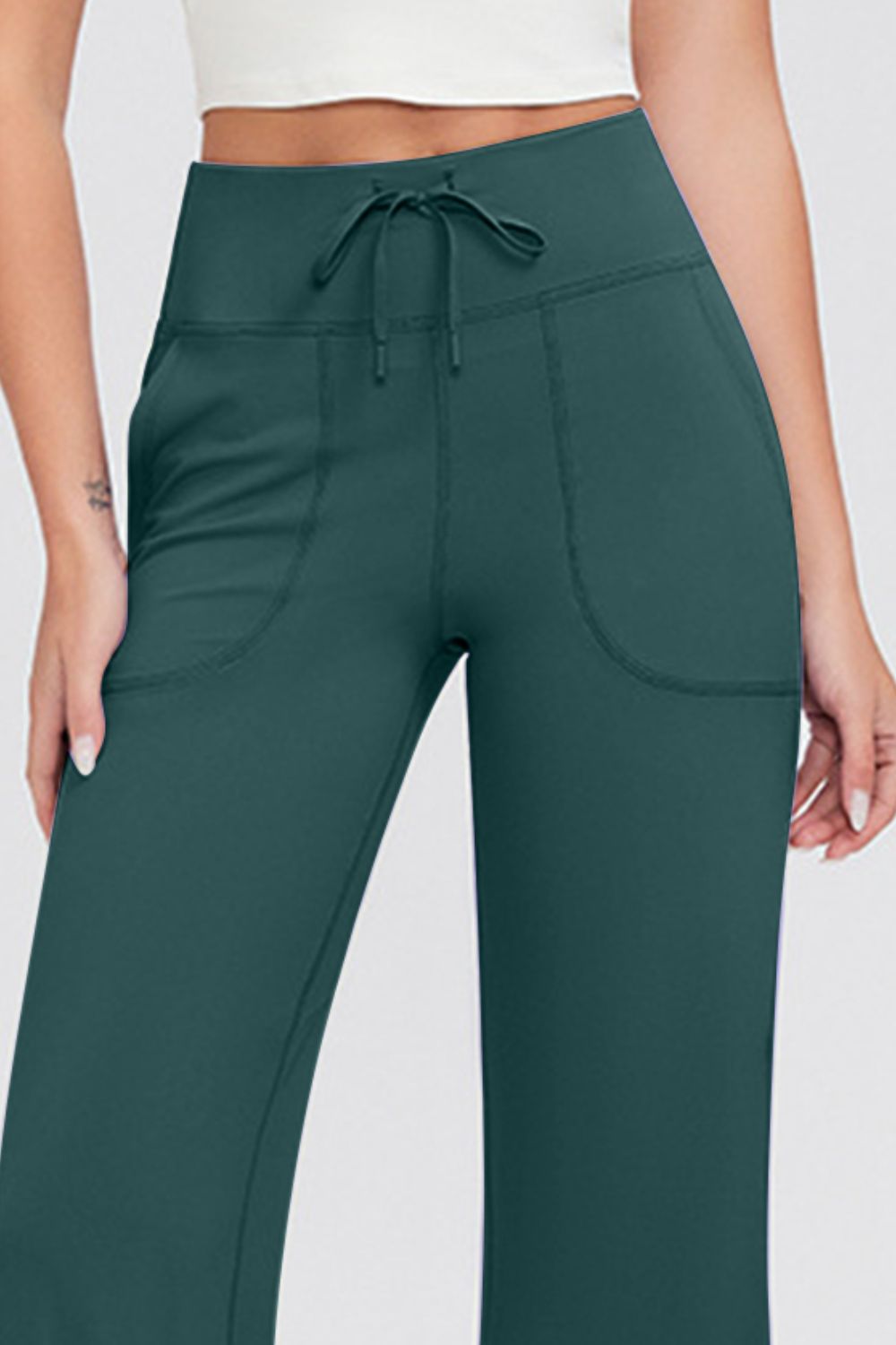 Basic Bae Full Size Drawstring High Waist Pants with Pockets - Pants - FITGGINS