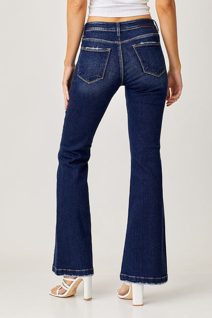 RISEN Full Size Low Rise Flare Jeans - Jeans - FITGGINS