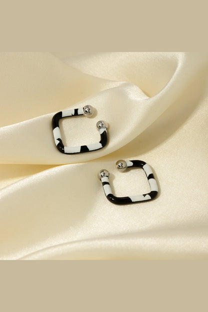 Stainless Steel Oil Drip Cuff Earrings