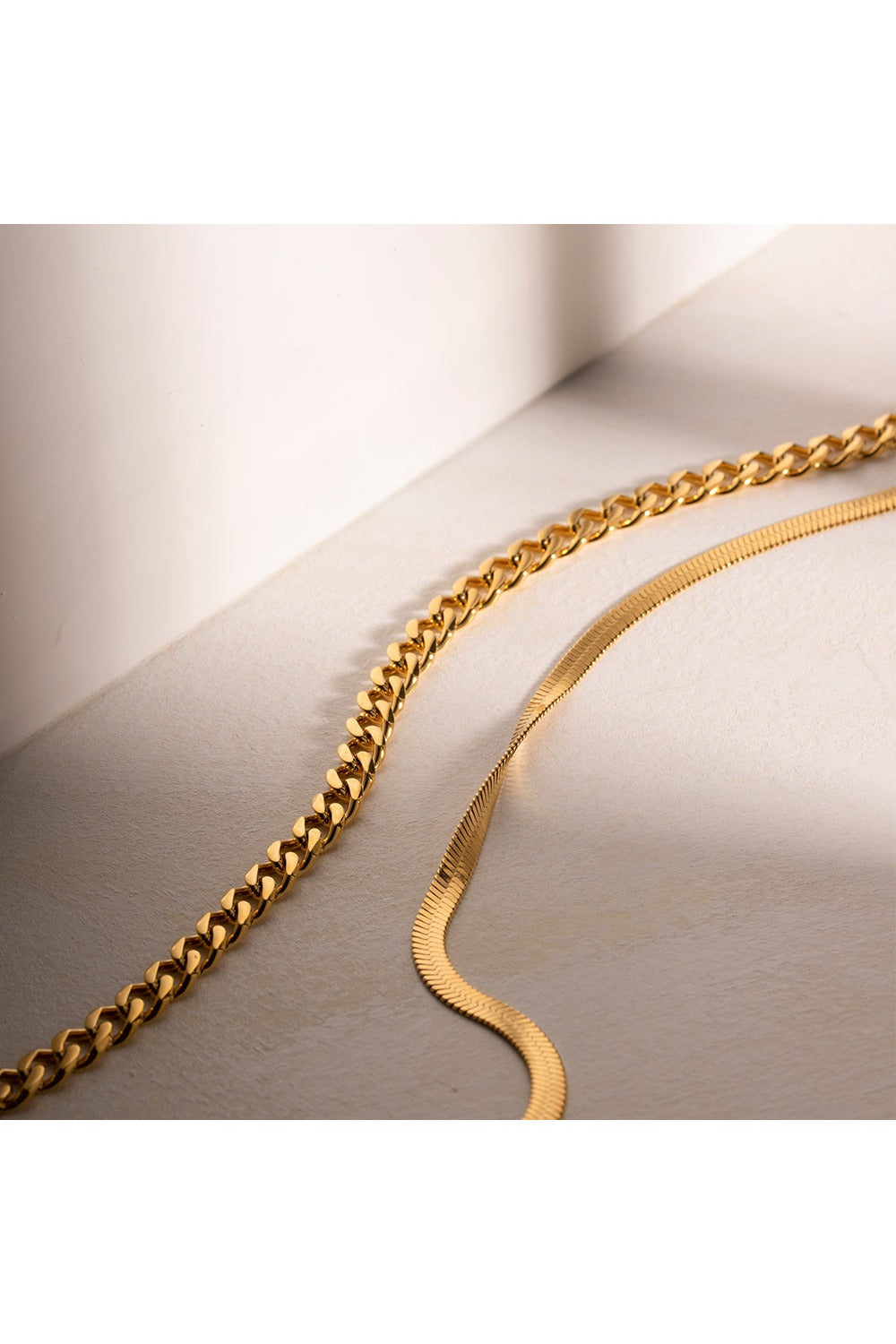 18K Gold-Plated Double Layered Necklace - Necklaces - FITGGINS