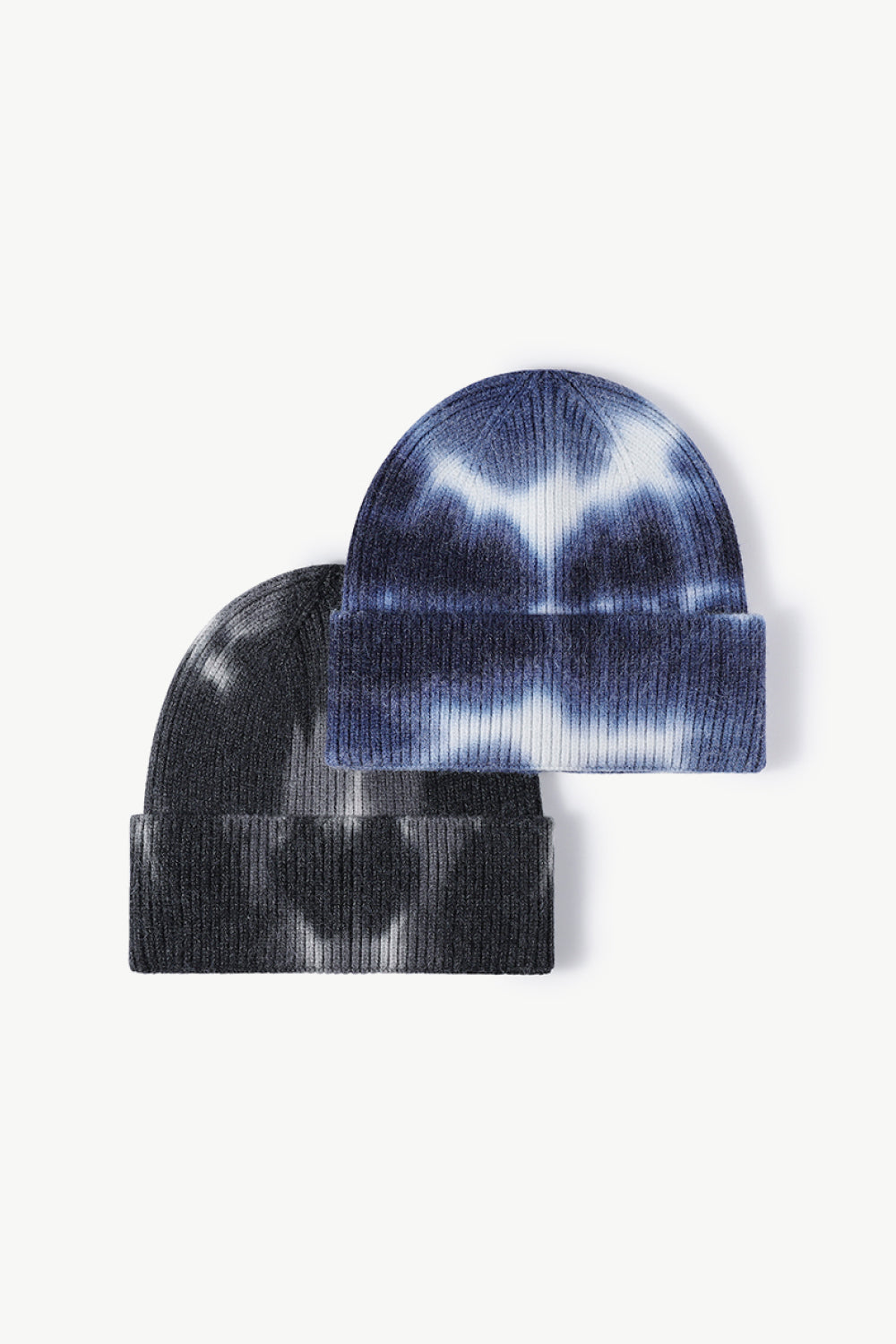 Tie-Dye Cuffed Knit Beanie - Hats - FITGGINS