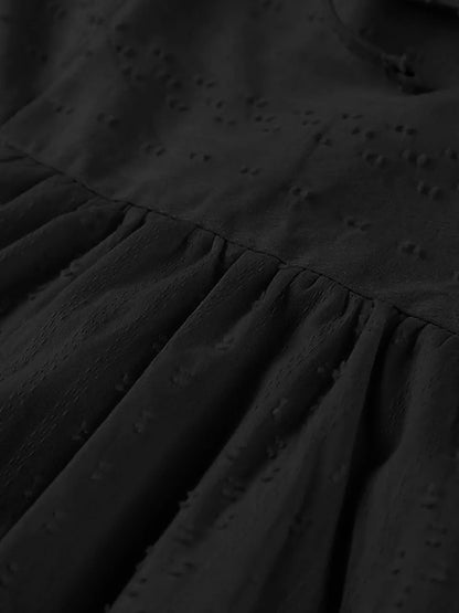 Full Size Tied Three-Quarter Sleeve Mini Dress Fitggins