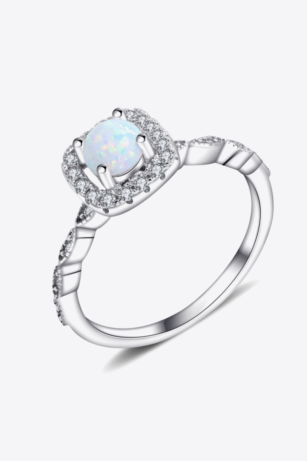 925 Sterling Silver Inlaid Opal Ring - Rings - FITGGINS