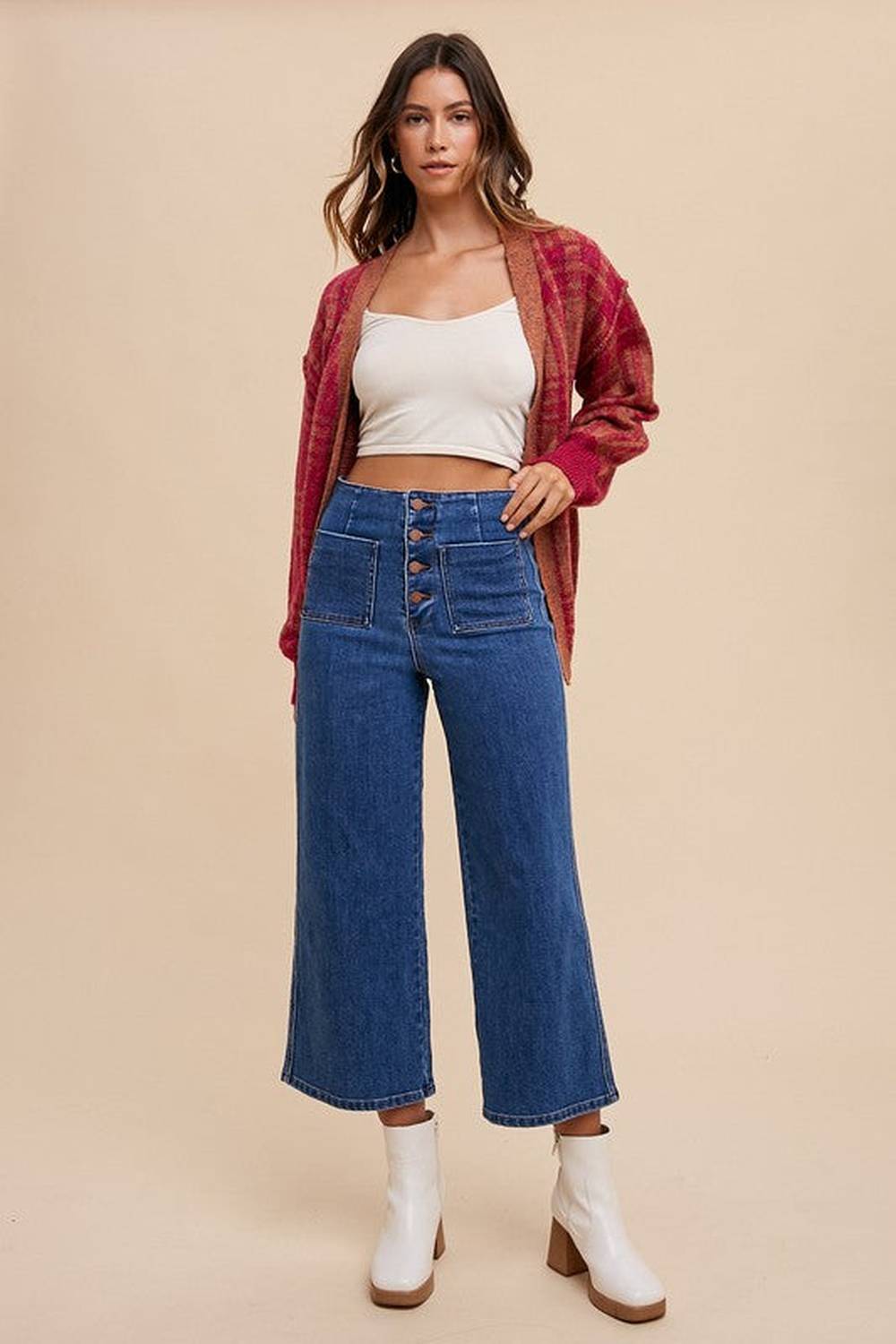 Annie Wear Button Fly High Waist Jeans - Jeans - FITGGINS