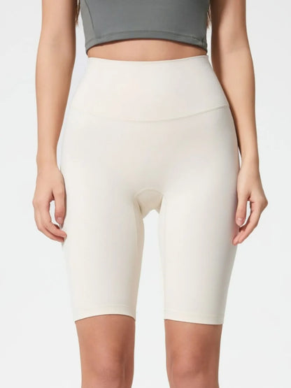Millennia High Rise Wide Waistband Active Shorts White Fitggins