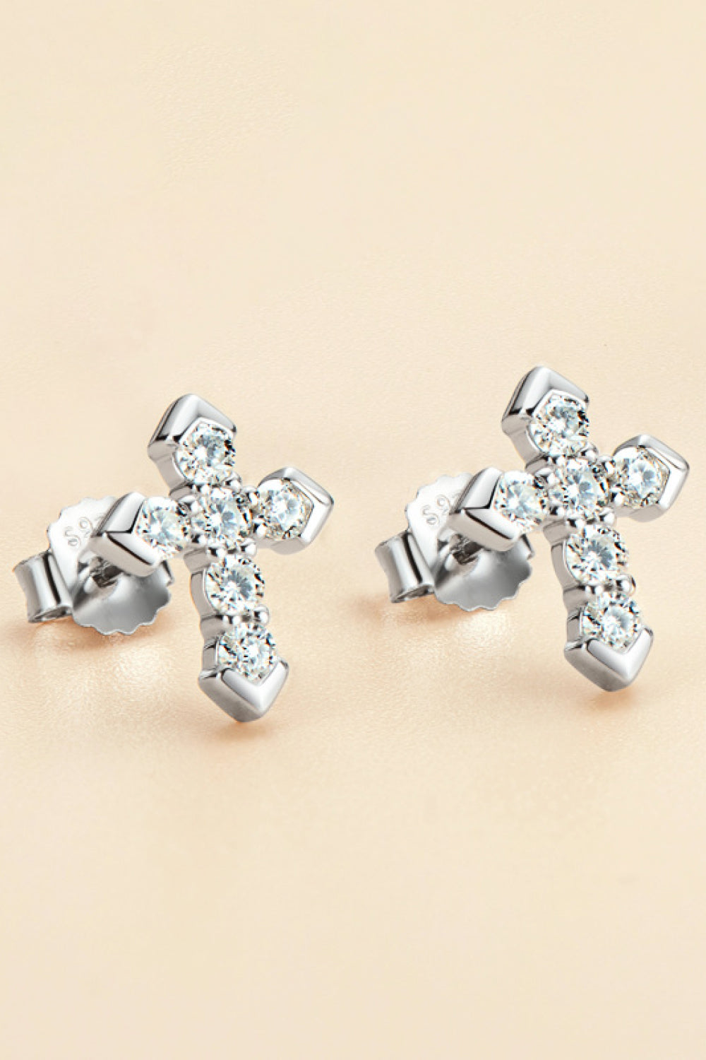 Moissanite Cross Stud Earrings - Earrings - FITGGINS