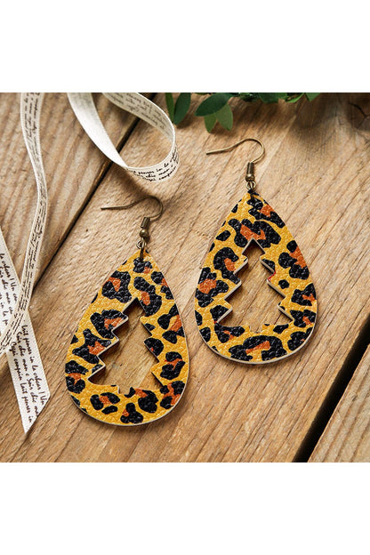 PU Leather Cutout Christmas Tree Earrings - Earrings - FITGGINS