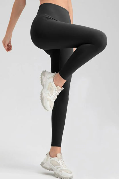 Wide Waistband Sport Leggings Fitggins