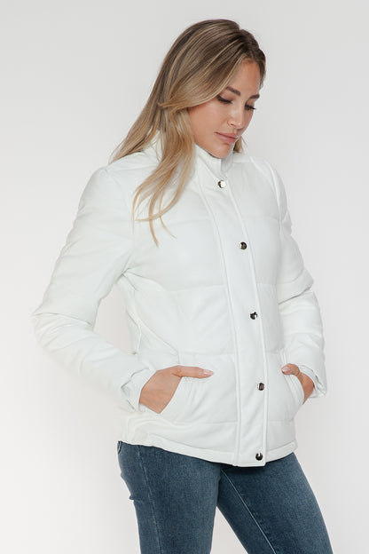 YMI Pocketed Zip Up Turtleneck Puffer Jacket - Jackets - FITGGINS