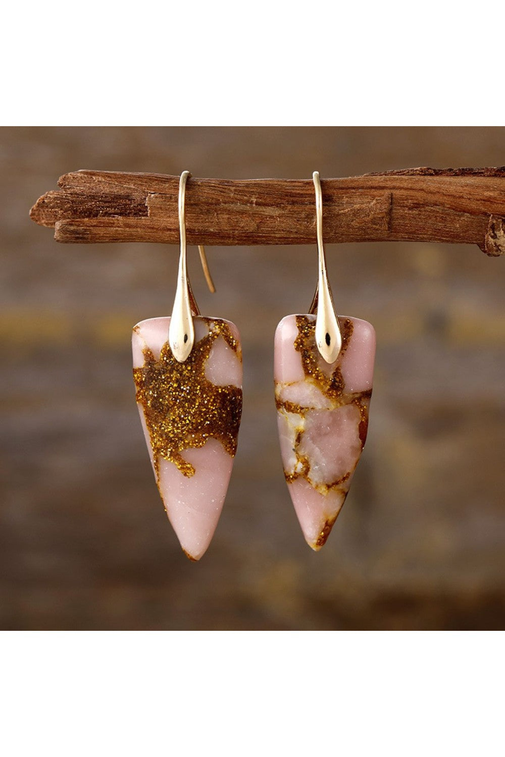 Natural Stone Geometric Shape Earrings - Earrings - FITGGINS