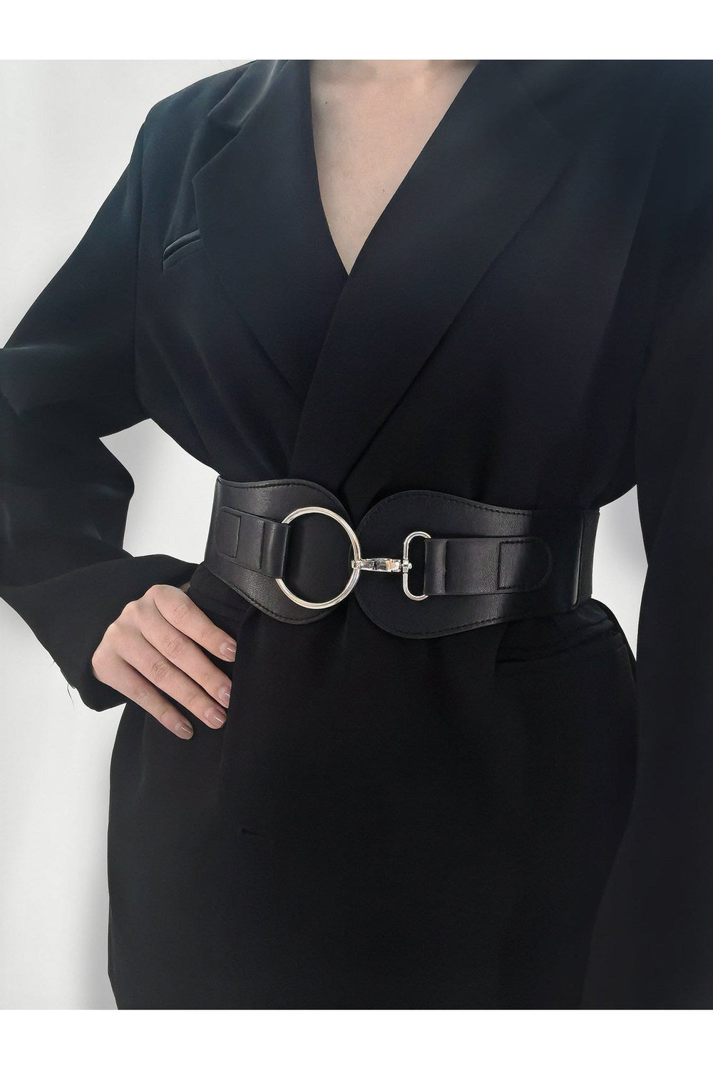 PU Elastic Wide Belt - Belt - FITGGINS