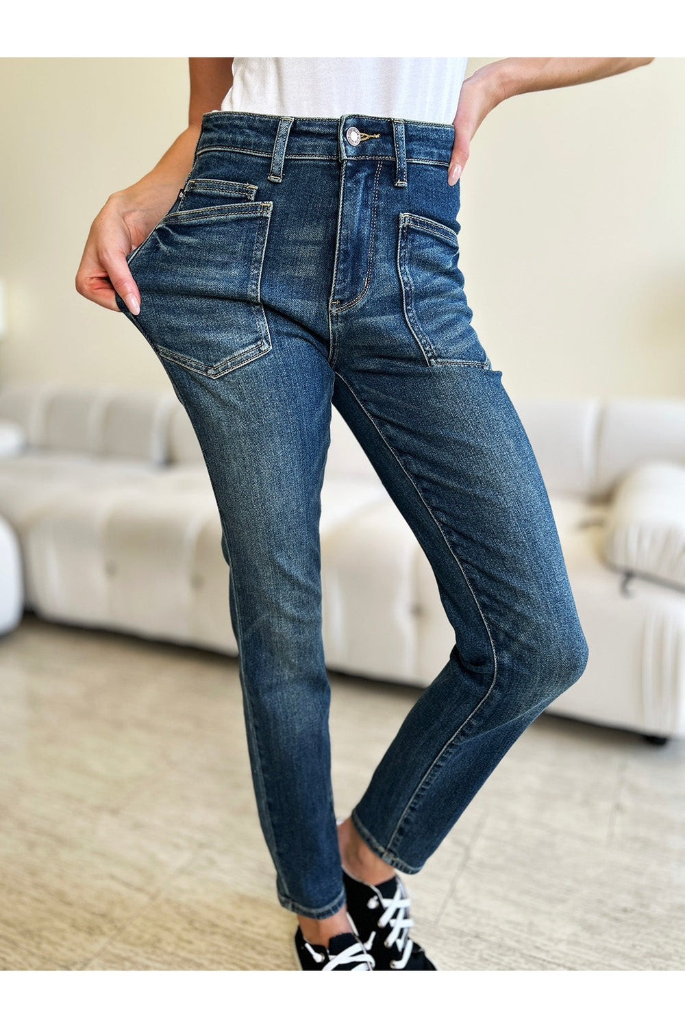 Judy Blue Full Size High Waist Skinny Jeans - Jeans - FITGGINS