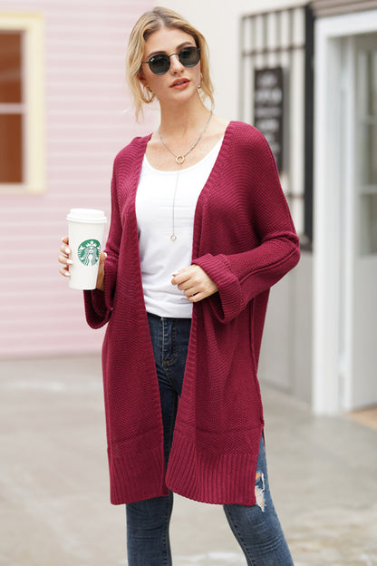 Open Front Long Sleeve Cardigan - Cardigans - FITGGINS