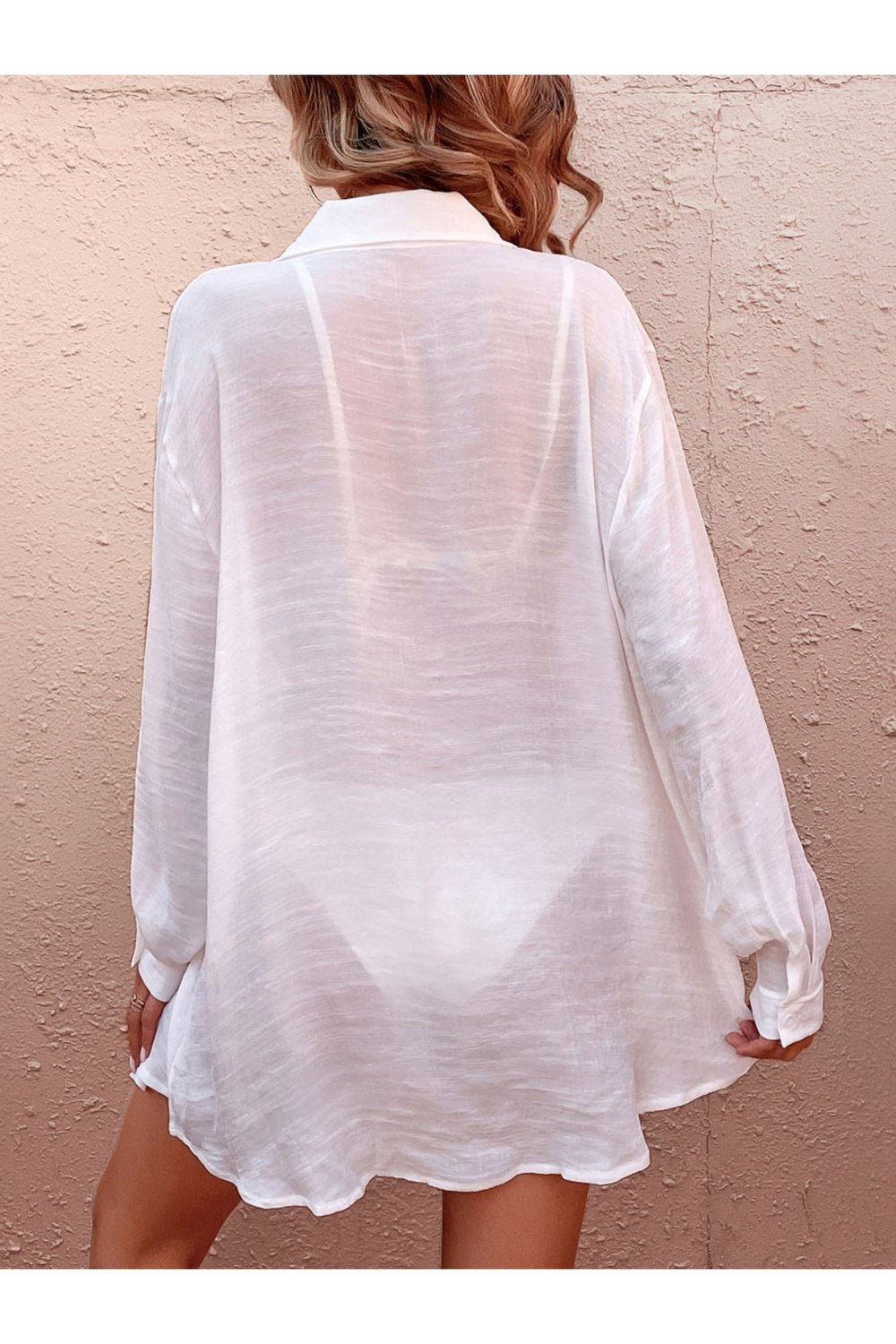 Pocketed Dropped Shoulder Cover Up - Cover-Ups - FITGGINS