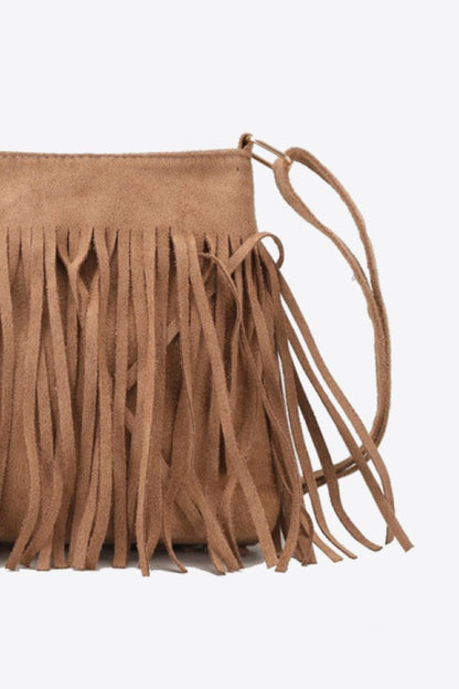 Adored PU Leather Crossbody Bag with Fringe - Handbag - FITGGINS