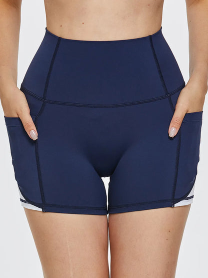 High Waist Active Shorts Dark Blue Fitggins