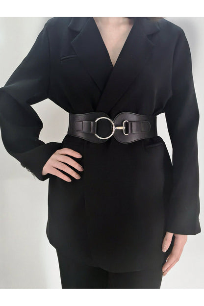 PU Elastic Wide Belt - Belt - FITGGINS