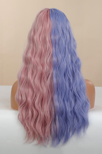 13*1" Full-Machine Wigs Synthetic Long Wave 26" in Blue/Pink Split Dye - Hair - FITGGINS