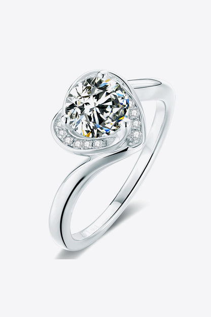 1 Carat Moissanite Heart Ring - Rings - FITGGINS