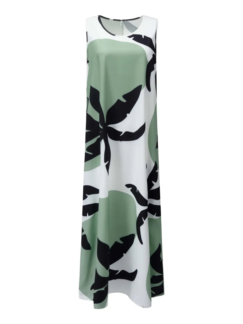 Printed Round Neck Mini Tank Dress Fitggins