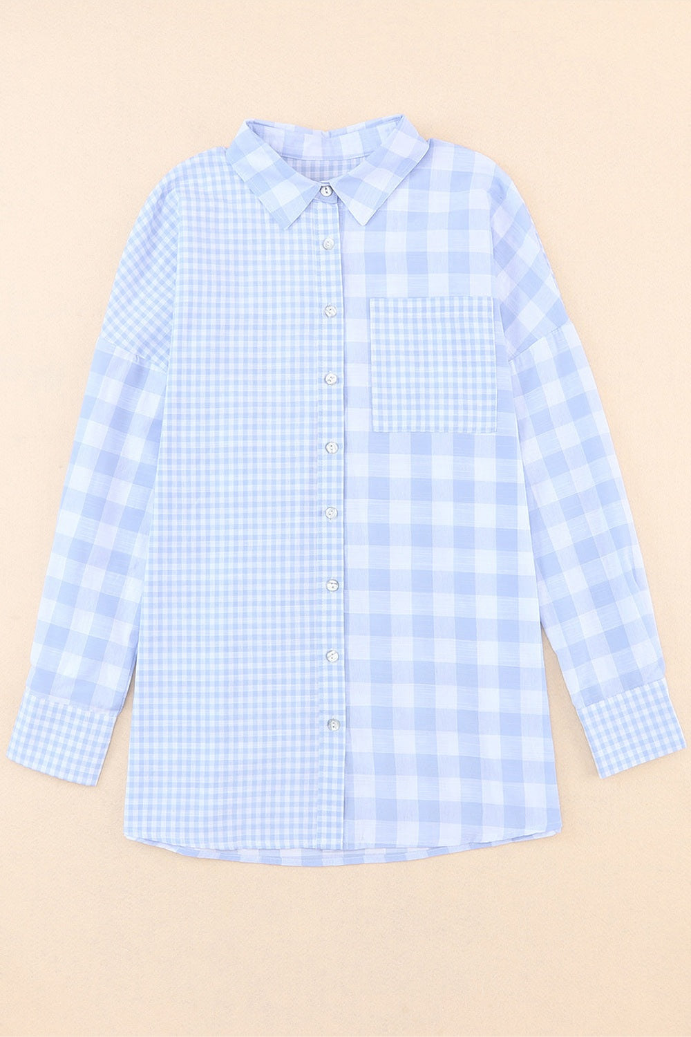 Pocketed Plaid Dropped Shoulder Shirt - Shirts - FITGGINS