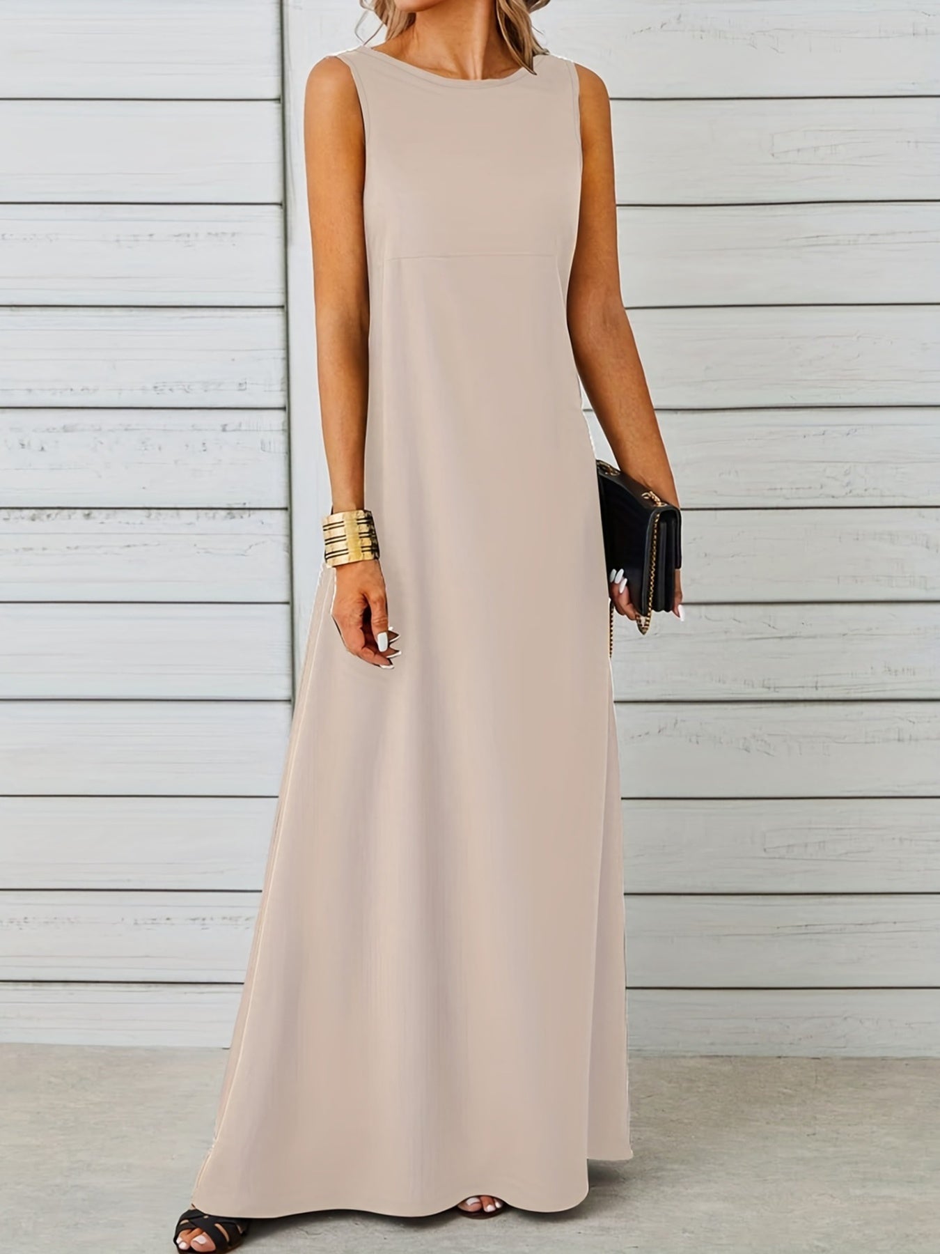 Sleeveless Flowy Maxi Dress Fitggins