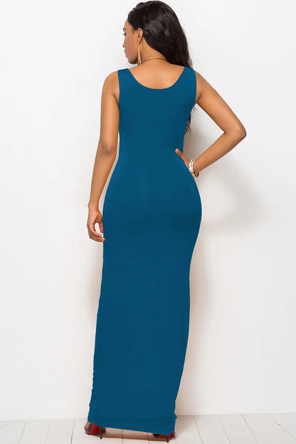 Scoop Neck Wide Strap Maxi Dress Fitggins