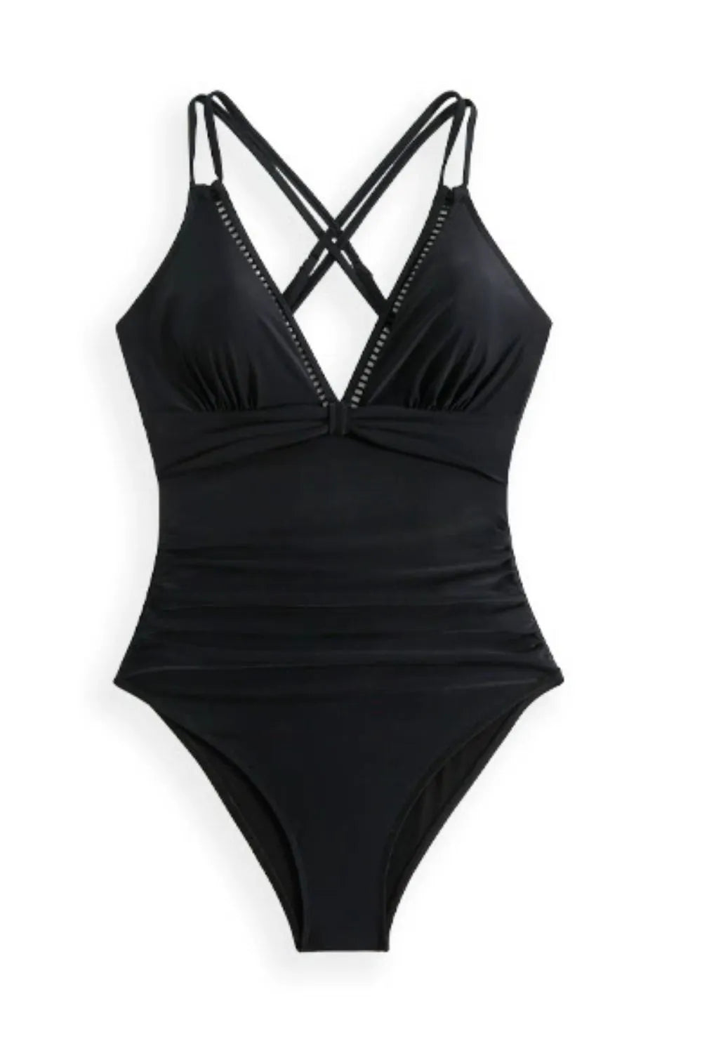 Double Spaghetti Strap One-Piece Swimwear Fitggins