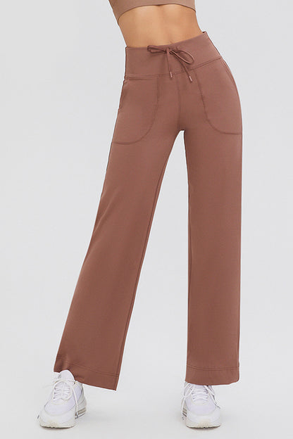 Basic Bae Full Size Drawstring High Waist Pants with Pockets - Pants - FITGGINS