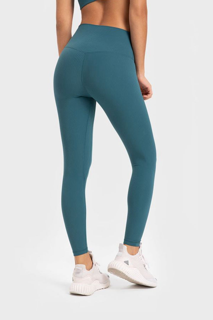 Highly Stretchy Wide Waistband Yoga Leggings - Leggings - FITGGINS