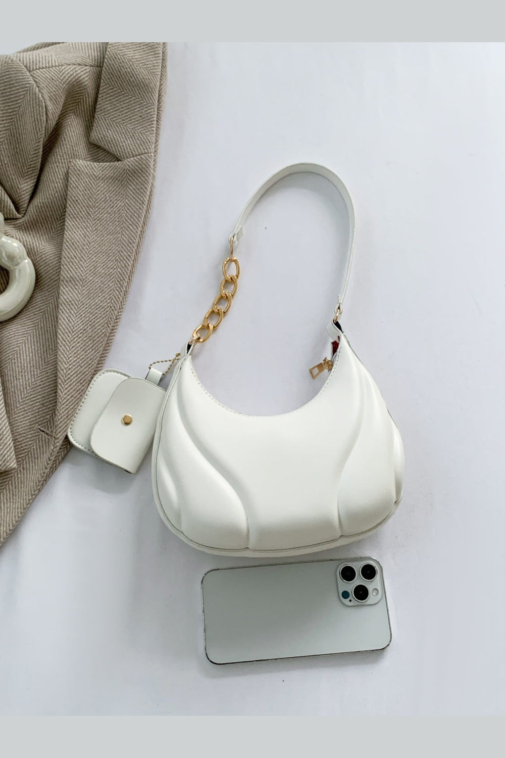 PU Leather Shoulder Bag with EarPods Bag - Handbag - FITGGINS